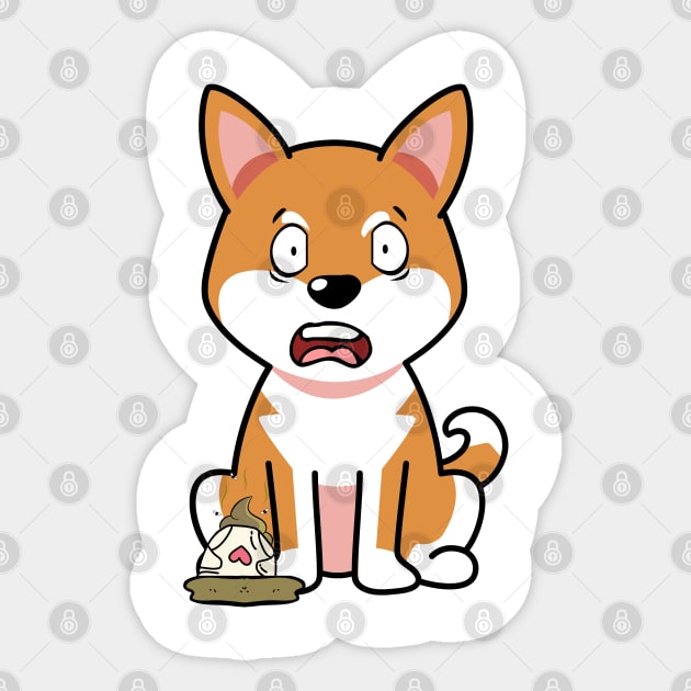 Funny orange dog steps on a dirty diaper Sticker by Pet Station